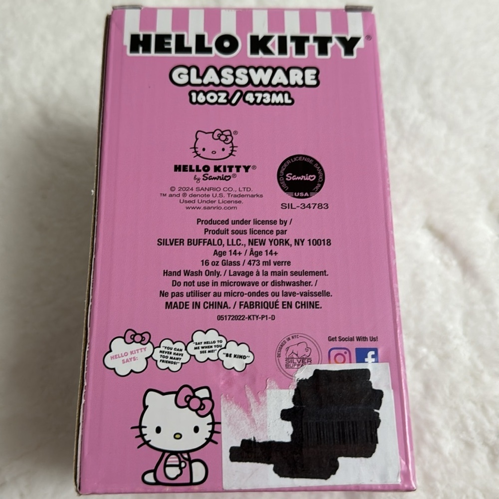Hello Kitty Halloween Glitter Glassware Cup NEW Tik Tok 16oz Sparkle Glass - Picture 4 of 9